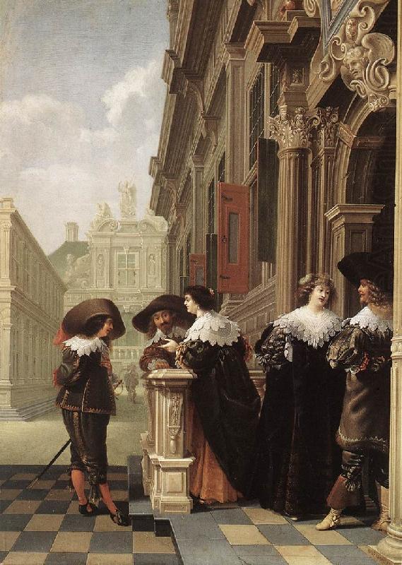 Conversation outside a Castle gfh, DELEN, Dirck van